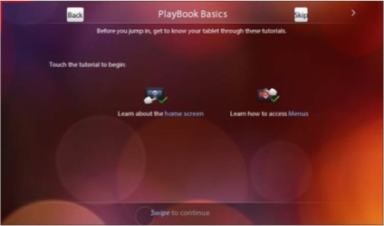BlackBerry playbook prima configurare