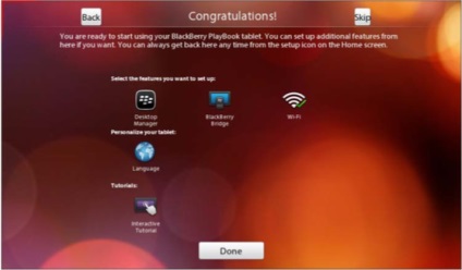 Blackberry playbook перша настройка