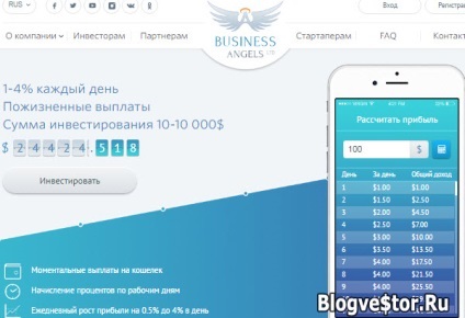 Business angels (1-4% на добу довічно) - огляд та відгуки