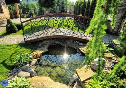 Lacul decorativ din țară, frumoasă casă și grădină