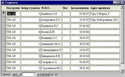 Formulare bazate pe tabele