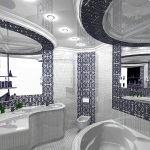 Design interior interior de baie, modern, al unei băi combinate cu o fereastră în apartament