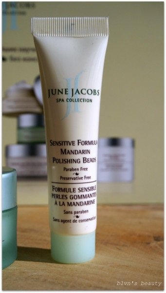 June jacobs elastin collagen toner, sensitive formula mandarin polishing beads, papaya purifying