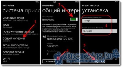 Hogyan osztja wifi a Windows Phone