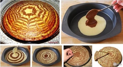 Hogyan készítsünk zebra torta otthon - hogyan kell főzni egy torta recept lépésről lépésre zebra