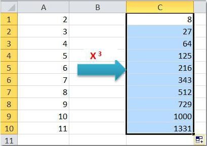 Cum de a crește un număr într-un grad negativ - exemple cu o descriere în Excel