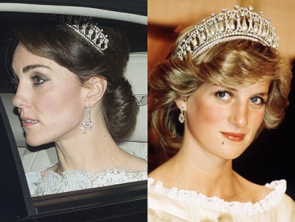 Kate Middleton purta diada prințesei lui Diana la o recepție din Palatul Buckingham, o bârfă