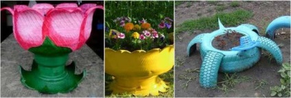 Plăci de flori de la anvelope cum să facă o grădină de flori originale pe cont propriu