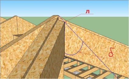 Конструкція вальмового даху з опертям крокв на балки перекриття