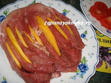Carne cu roșii de brânză dovleac în cuptor