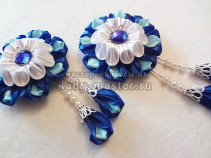 Flori decorative kanzashi pentru hairpins, clasa de master cu o fotografie, pas cu pas