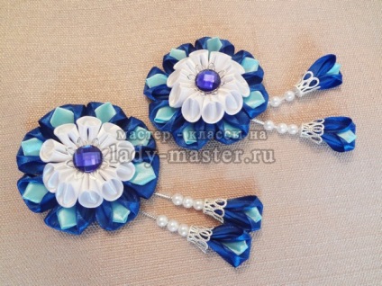 Flori decorative kanzashi pentru hairpins, clasa de master cu o fotografie, pas cu pas