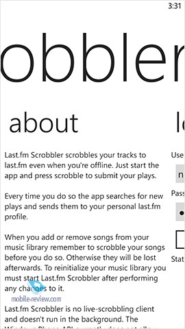 Program áttekintése-Scrobbler a Windows Phone