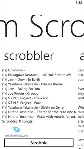 Program áttekintése-Scrobbler a Windows Phone