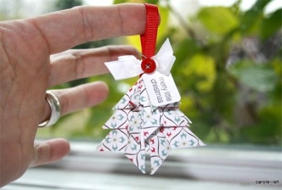 Орігамі ялинка з паперу майстер-клас роботи по новорічної листівки
