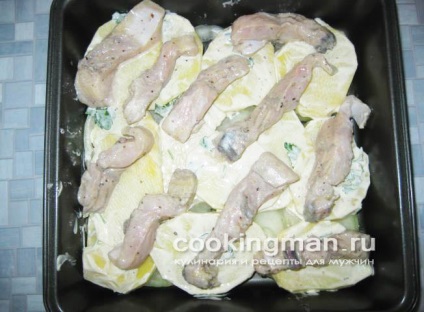 Sturgeon copt cu cartofi - gătit pentru bărbați