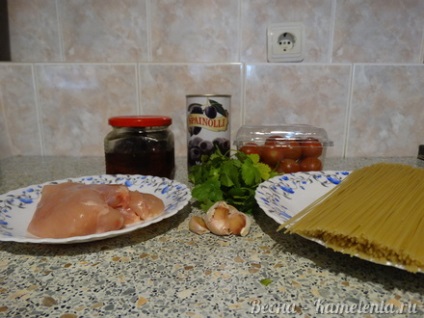 Паста з томатами черрі, рецепт з фото пасти з помідорами чері і маслинами покроково