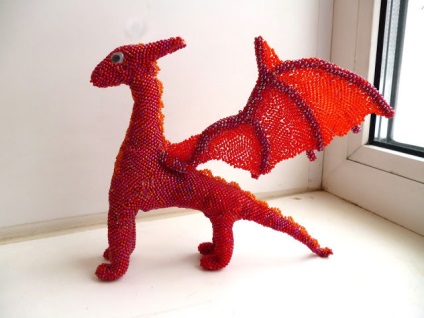 Плетемо червоного дракона з бісеру - ярмарок майстрів - ручна робота, handmade