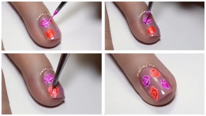 Святковий дизайн нігтів ДОТС і акриловими фарбами, на коротких нігтях