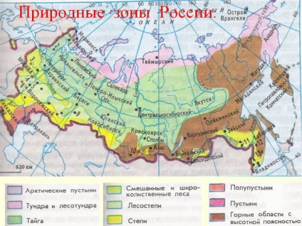 Природні зони Росії 4 клас