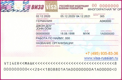 Viza de lucru pentru Rusia pentru străini, înregistrarea unei vize de lucru în Federația Rusă pentru cetățenii străini,