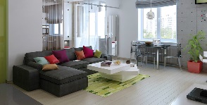 Repararea apartamentului cu 2 camere în stilul minimalismului