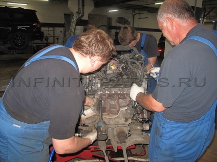 Reparatia motorului infiniti fx37, lipsa de ulei in motor infiniti fx 37