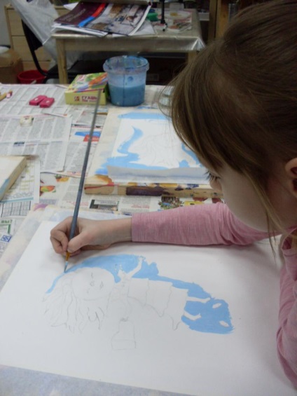 Малюємо ангела з дітьми за мотивами картини Євгенії Гапчинської