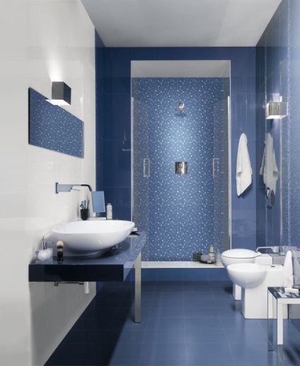 Синя ванна кімната 75 елегантних інтер'єрів в холодних тонах