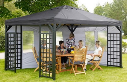 Folding gazebo pentru a da, nasha besedka