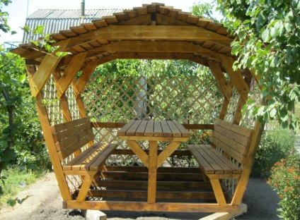 Folding gazebo pentru a da, nasha besedka