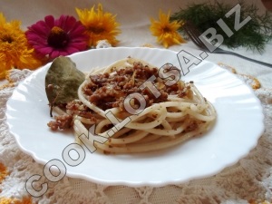 Spaghete cu carne tocată - rețetă delicioasă de casă pas cu pas cu fotografie