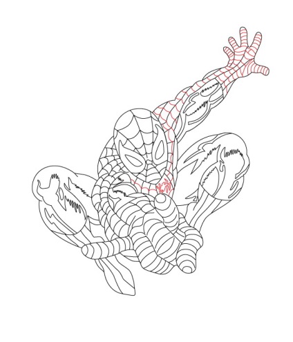 Третій урок з малювання людини павука