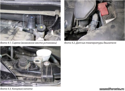 Instalarea sistemului de alarmă mitsubishi outlander 3, puncte de conectare, exterior Mitsubishi