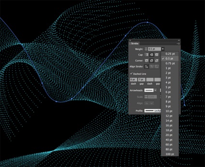 Hullámai részecskék Adobe Illustrator (Adobe Illustrator tanult) Hullámai részecskék Adobe Illustrator
