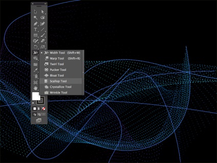 Hullámai részecskék Adobe Illustrator