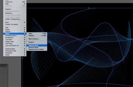 Valurile particulelor în ilustratorul Adobe
