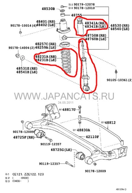 Înlocuirea amortizoarelor spate - șasiu - tocota mea - toyota corolla fielder