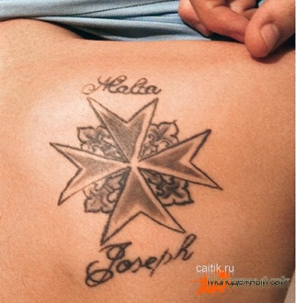 Semnificația unui tatuaj Tranzacție malteză - fotografii ale unui tatuaj încrucișat cu opt colțuri