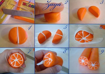 Апельсинки з пластики на прикраси - 2 способи