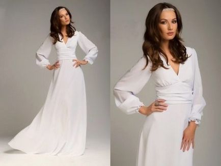 Rochie lungă alb (65 fotografii) cu mâneci lungi, lumină, plajă, cu ceea ce să poarte, frumos