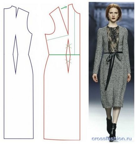 Grupul Crossfashion - rochie de cusut pentru birou pas cu pas clasa master, cu un model dintr-o cusut de afaceri de blogging