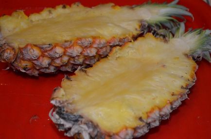 Desert în ananas - coș de fructe pas cu pas rețetă cu fotografii