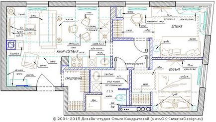 Design de apartamente mici, design interior 2017, design studio olga kondratova