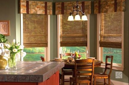 Curtain design a konyhában - rajz a függöny az ablakon egy modern belső fotó