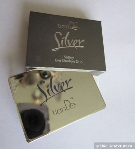Подвійні тіні з шовкової текстурою silver №02 tiande (satiny eye shadow duo silver №02 tiande) відгуки