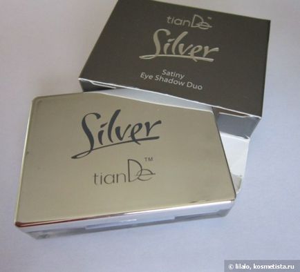 Подвійні тіні з шовкової текстурою silver №02 tiande (satiny eye shadow duo silver №02 tiande) відгуки