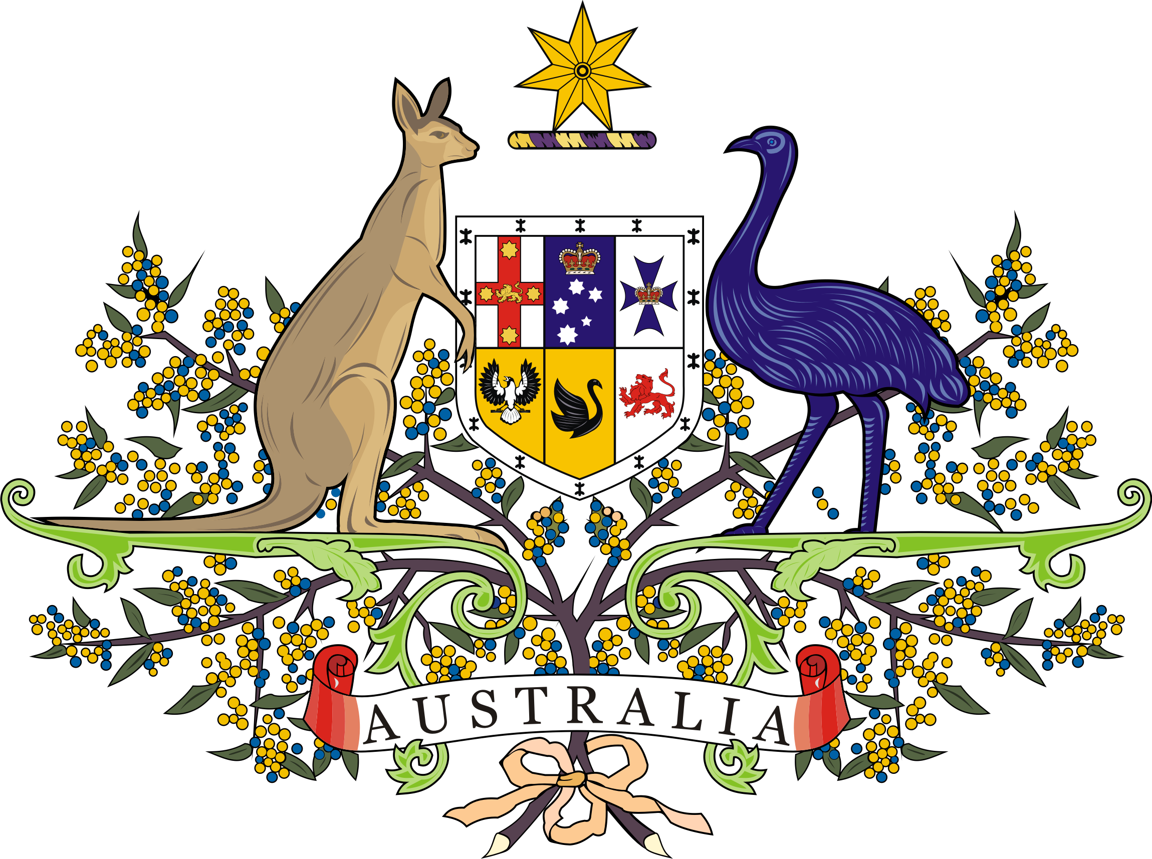 Emblem of Australia fotografie, semnificație, descriere