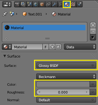 Text lucios în blender