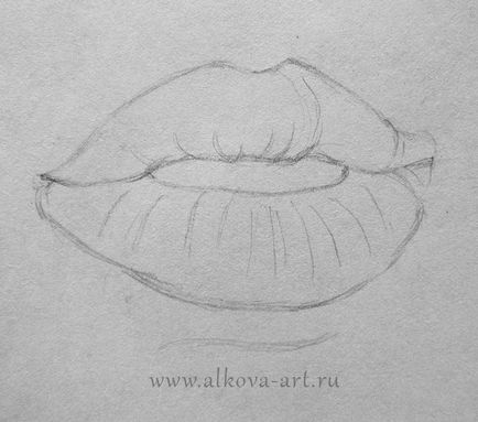 Lips pas cu pas pentru a atrage - cum să învețe să atragă buzele atrăgând buzele în etape cu creion
